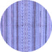 Round Abstract Blue Modern Rug, abs2305blu