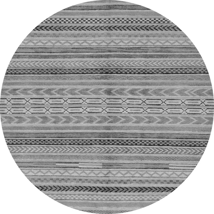 Round Abstract Gray Modern Rug, abs2305gry