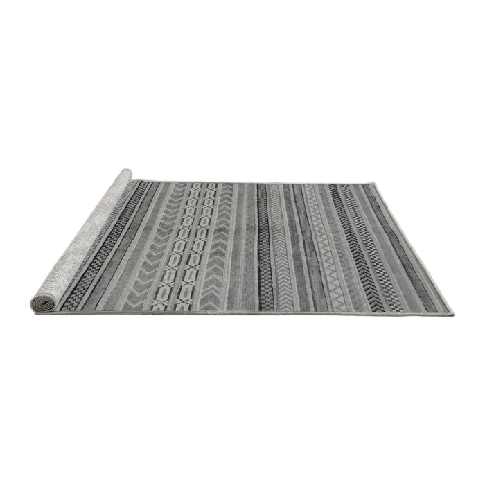 Sideview of Machine Washable Abstract Gray Modern Rug, wshabs2305gry
