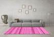 Machine Washable Abstract Pink Modern Rug in a Living Room, wshabs2305pnk