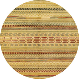 Round Machine Washable Abstract Sedona Brown Rug, wshabs2305