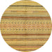 Round Machine Washable Abstract Sedona Brown Rug, wshabs2305