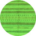 Round Abstract Green Modern Rug, abs2305grn