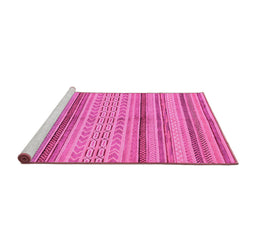 Sideview of Machine Washable Abstract Pink Modern Rug, wshabs2305pnk