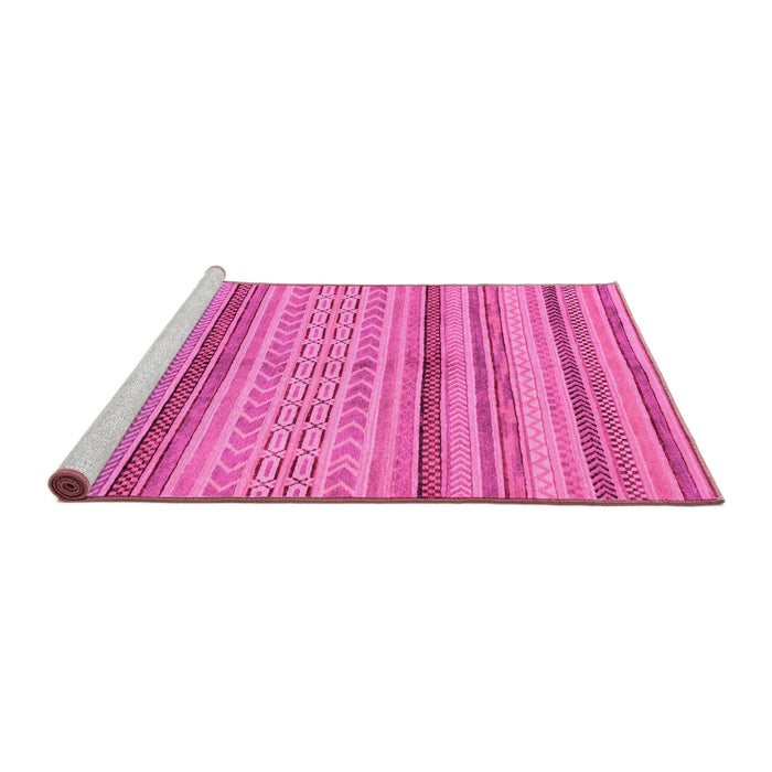 Sideview of Machine Washable Abstract Pink Modern Rug, wshabs2305pnk
