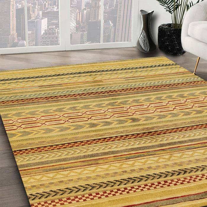 Abstract Sedona Brown Modern Rug in Family Room, abs2305