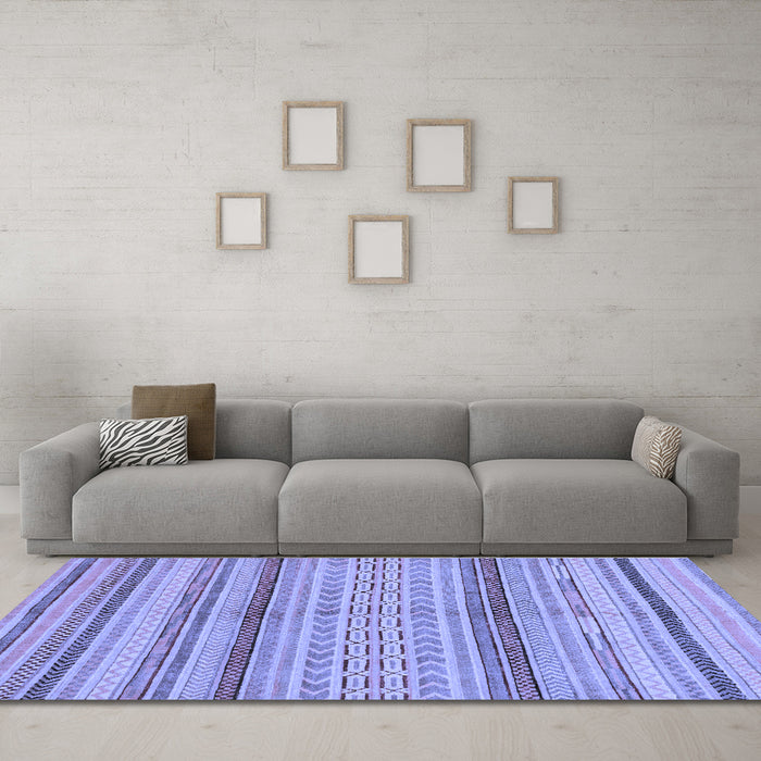 Machine Washable Abstract Blue Modern Rug in a Living Room, wshabs2305blu