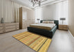 Abstract Sedona Brown Modern Rug in a Bedroom, abs2305