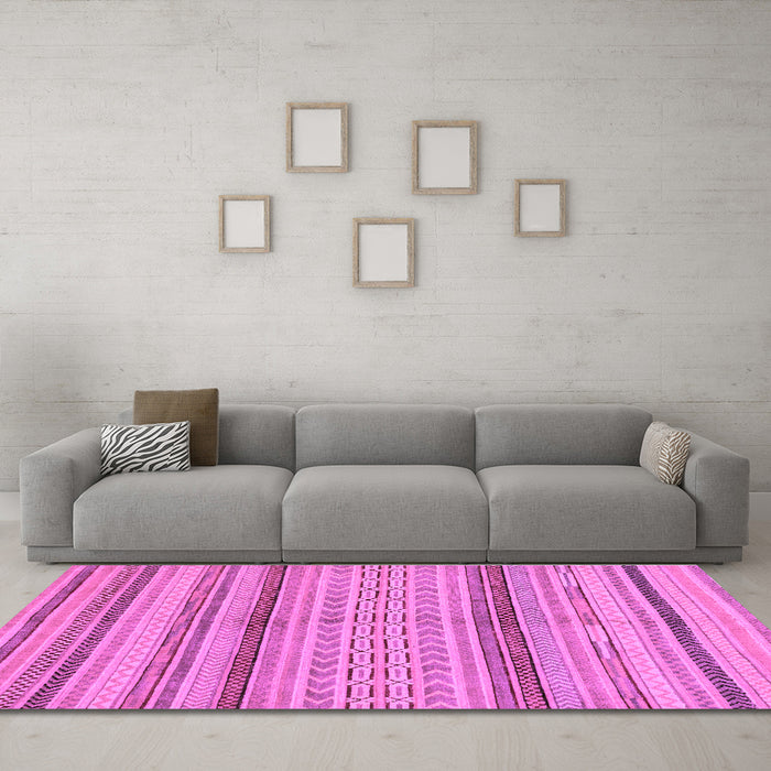 Machine Washable Abstract Purple Modern Area Rugs in a Living Room, wshabs2305pur