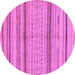 Round Machine Washable Abstract Purple Modern Area Rugs, wshabs2305pur