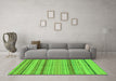 Machine Washable Abstract Green Modern Area Rugs in a Living Room,, wshabs2305grn