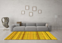 Machine Washable Abstract Yellow Modern Rug, wshabs2305yw