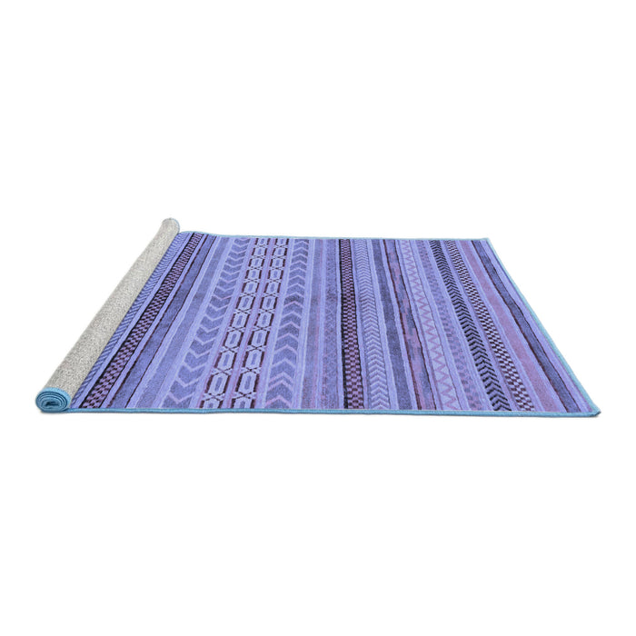 Sideview of Machine Washable Abstract Blue Modern Rug, wshabs2305blu