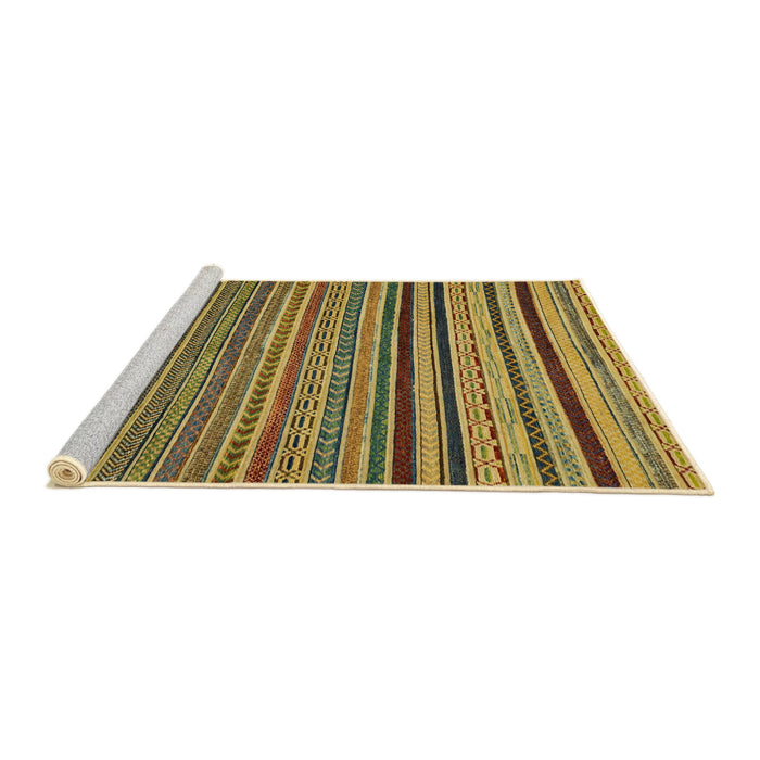 Sideview of Machine Washable Abstract Yellow Rug, wshabs2306