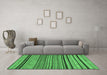 Machine Washable Abstract Emerald Green Modern Area Rugs in a Living Room,, wshabs2306emgrn