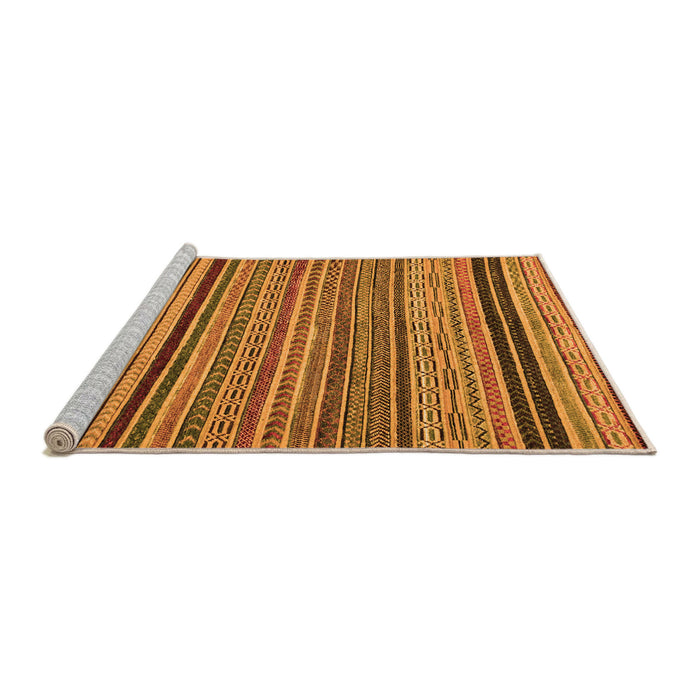 Sideview of Machine Washable Abstract Orange Modern Area Rugs, wshabs2306org