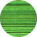 Round Machine Washable Abstract Green Modern Area Rugs, wshabs2306grn