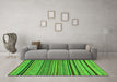 Machine Washable Abstract Green Modern Area Rugs in a Living Room,, wshabs2306grn