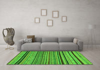 Machine Washable Abstract Green Modern Rug, wshabs2306grn