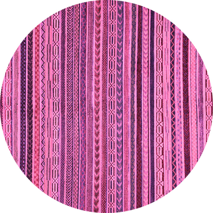 Round Abstract Pink Modern Rug, abs2306pnk