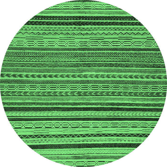 Round Abstract Emerald Green Modern Rug, abs2306emgrn