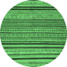 Round Abstract Emerald Green Modern Rug, abs2306emgrn