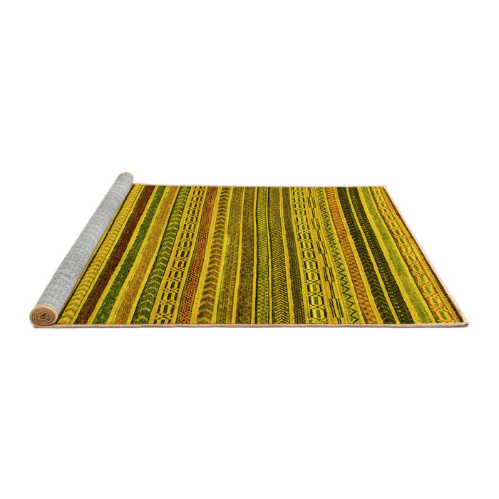 Sideview of Machine Washable Abstract Yellow Modern Rug, wshabs2306yw