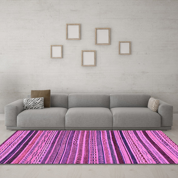 Machine Washable Abstract Purple Modern Area Rugs in a Living Room, wshabs2306pur