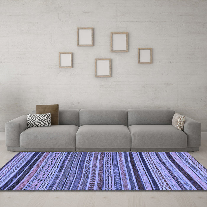 Machine Washable Abstract Blue Modern Rug in a Living Room, wshabs2306blu