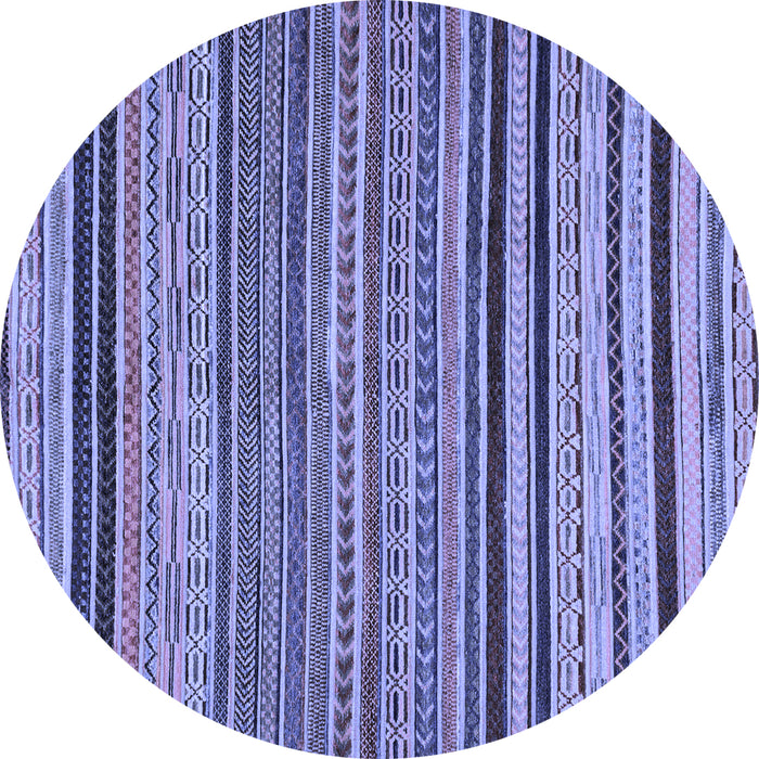 Round Machine Washable Abstract Blue Modern Rug, wshabs2306blu