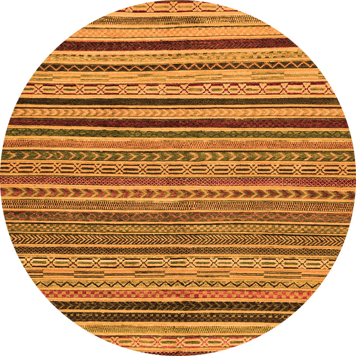 Round Abstract Orange Modern Rug, abs2306org