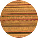 Round Abstract Orange Modern Rug, abs2306org