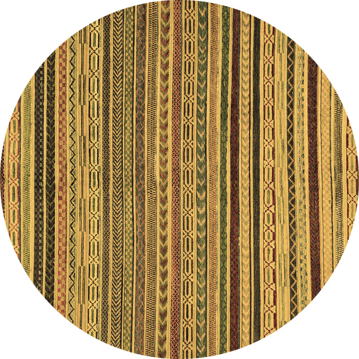 Round Abstract Brown Modern Rug, abs2306brn