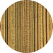 Round Abstract Brown Modern Rug, abs2306brn