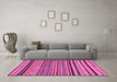 Machine Washable Abstract Pink Modern Rug in a Living Room, wshabs2306pnk