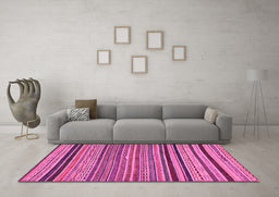 Machine Washable Abstract Pink Modern Rug in a Living Room, wshabs2306pnk