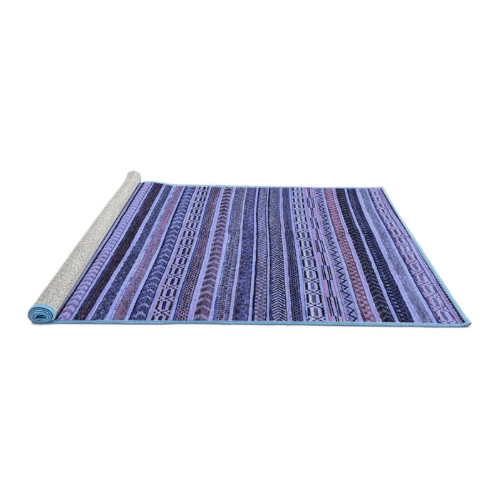 Sideview of Machine Washable Abstract Blue Modern Rug, wshabs2306blu