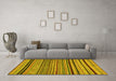 Machine Washable Abstract Yellow Modern Rug in a Living Room, wshabs2306yw