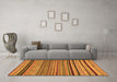 Machine Washable Abstract Orange Modern Area Rugs in a Living Room, wshabs2306org