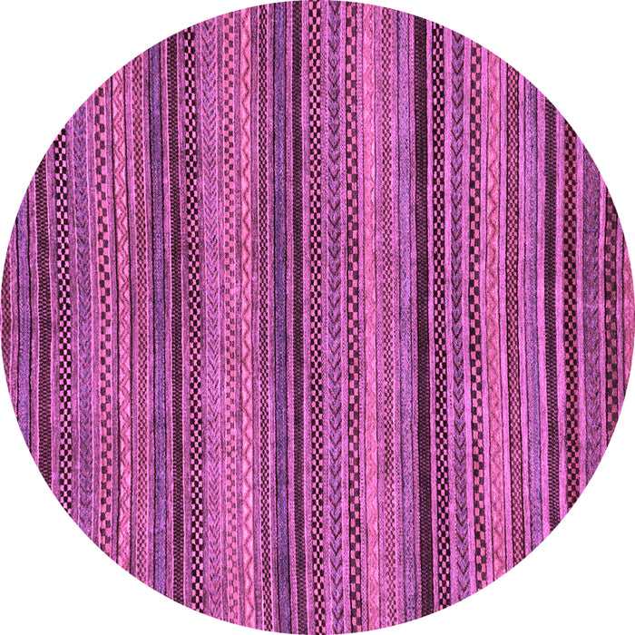 Round Machine Washable Abstract Purple Modern Area Rugs, wshabs2307pur