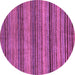 Round Machine Washable Abstract Purple Modern Area Rugs, wshabs2307pur