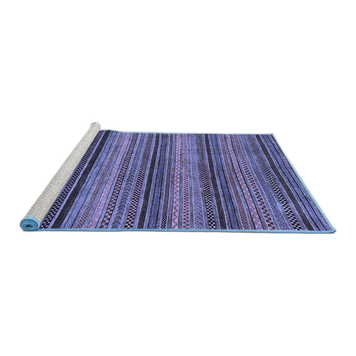 Sideview of Machine Washable Abstract Blue Modern Rug, wshabs2307blu