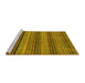 Sideview of Machine Washable Abstract Yellow Modern Rug, wshabs2307yw