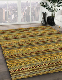 Abstract Orange Gold Modern Rug, abs2307