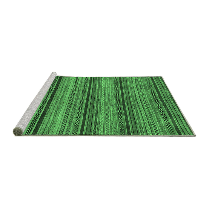 Sideview of Machine Washable Abstract Emerald Green Modern Area Rugs, wshabs2307emgrn