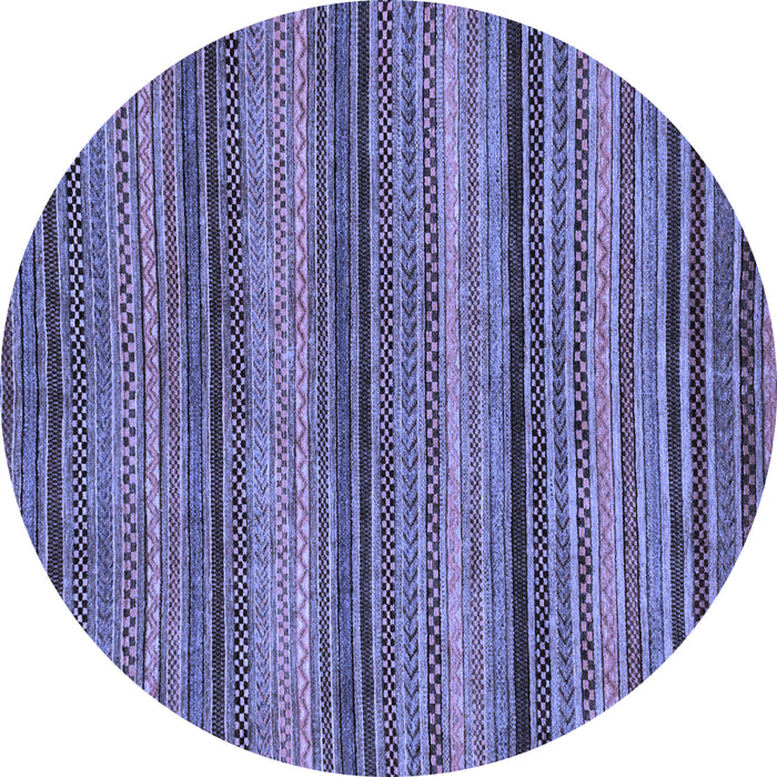 Round Machine Washable Abstract Blue Modern Rug, wshabs2307blu