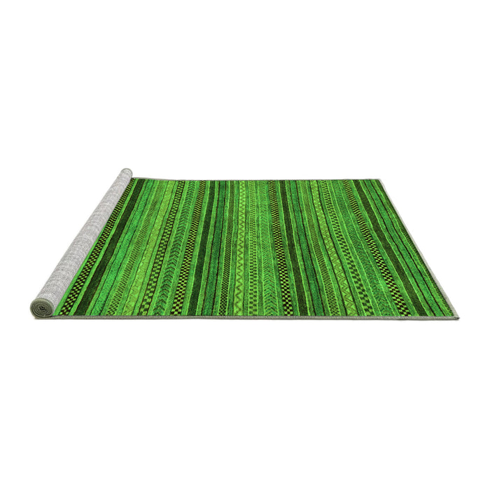 Sideview of Machine Washable Abstract Green Modern Area Rugs, wshabs2307grn