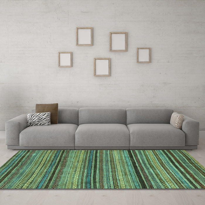 Machine Washable Abstract Light Blue Modern Rug in a Living Room, wshabs2307lblu