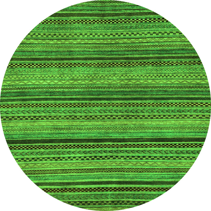 Round Abstract Green Modern Rug, abs2307grn