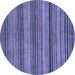 Round Abstract Blue Modern Rug, abs2307blu